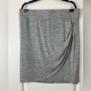 GAP Heathered Gray Knit Scallop Front Pencil Skirt Size XL